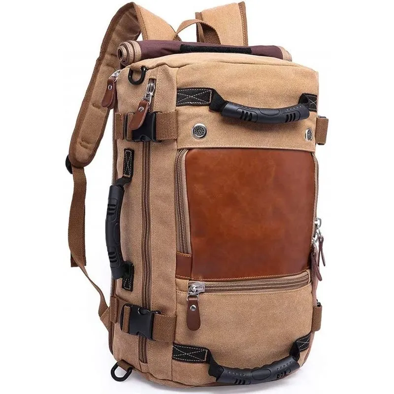 Mochila Masculina para Laptop, Resistente e Confortável 15,6in (Cáqui)
