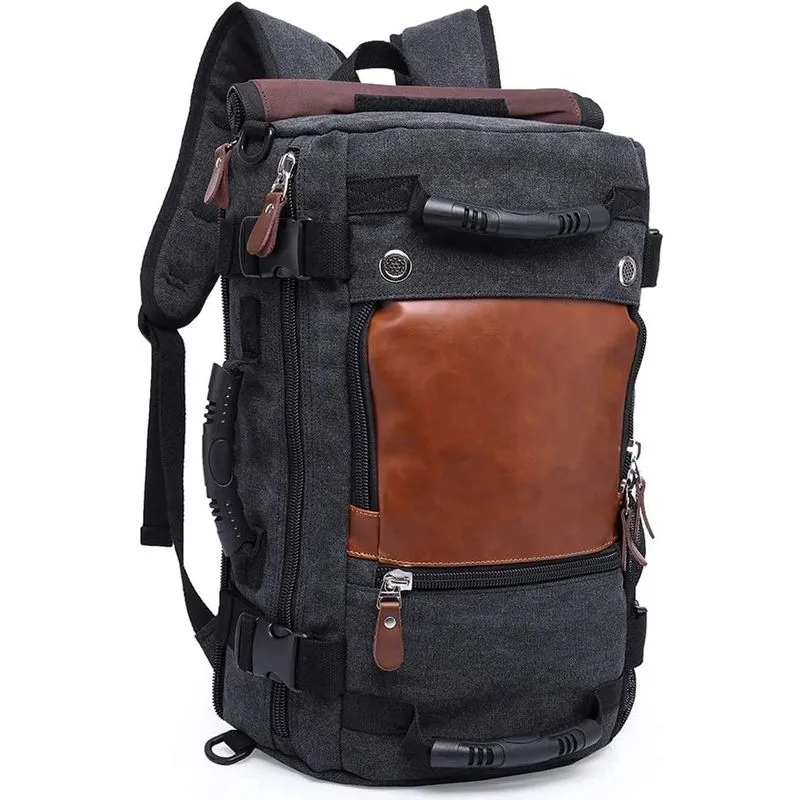 Mochila para laptop de viagem kaka, mochila de lona mochila laptop bolsa de mão de viagem de fim de semana para homens, mochila de lona masculina mochila para laptop serve para notebook de 15,6 com al