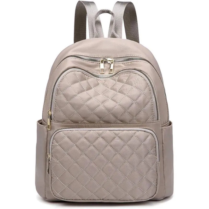 Mochila feminina moda leve de náilon casual mochila pequena feminina mochila anti-roubo de ombro bolsa escolar mochilas de viagem para mulheres e meninas, bege