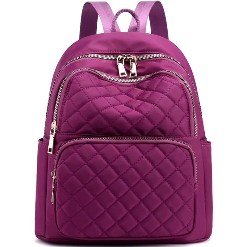 Mochila feminina moda leve de náilon casual mochila feminina pequena mochila feminina anti-roubo bolsa escolar de ombro mochilas de viagem para senhoras e meninas, roxo