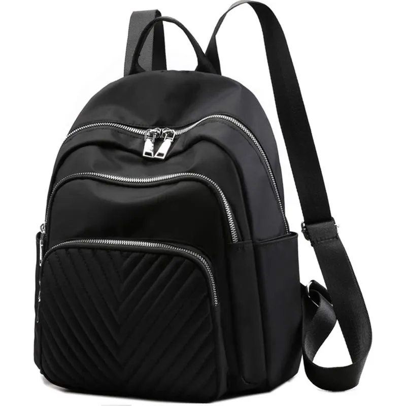 Mochila feminina, moda feminina mochilas de náilon casual pequena mochila feminina leve mochila escolar de viagem mochilas para senhoras e meninas, preta