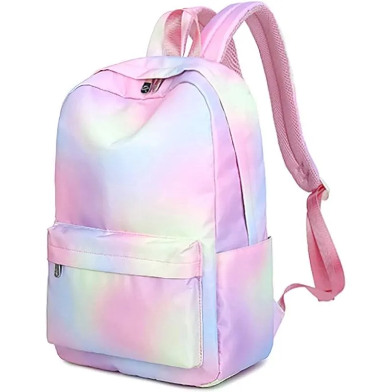 Mochila para laptop arco-íris, bolsa escolar infantil, presente para meninas adolescentes e mulheres