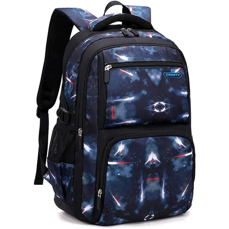 Mochila escolar para meninos com estampa espacial Mochila para livros do ensino médio