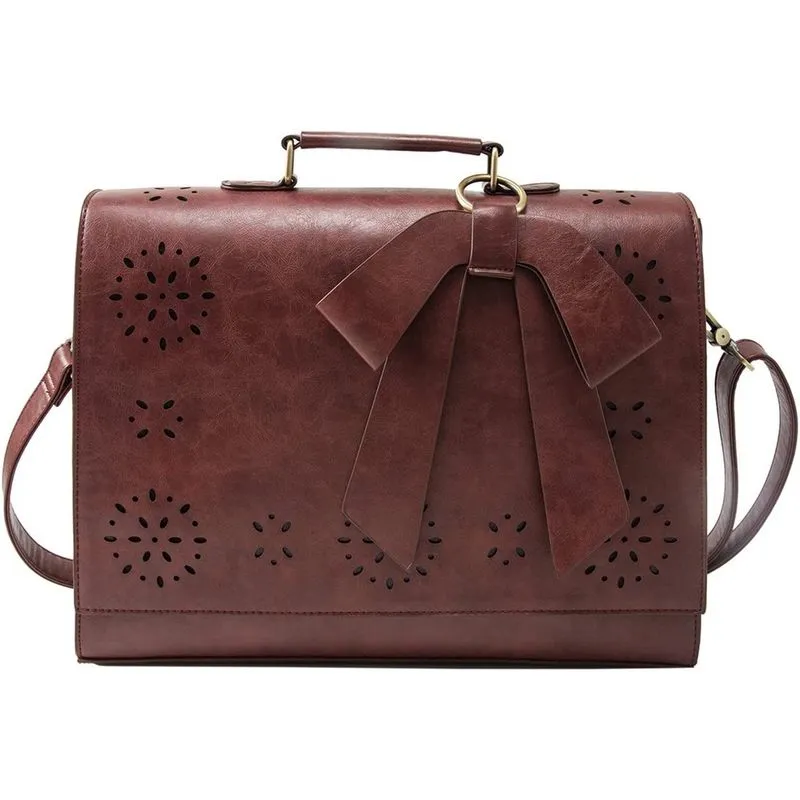 Maleta feminina bolsa de couro pu bolsa de laptop para mulher crossbody mensageiro bolsas cabem 14/15,6 polegadas laptop, terno para escola de trabalho