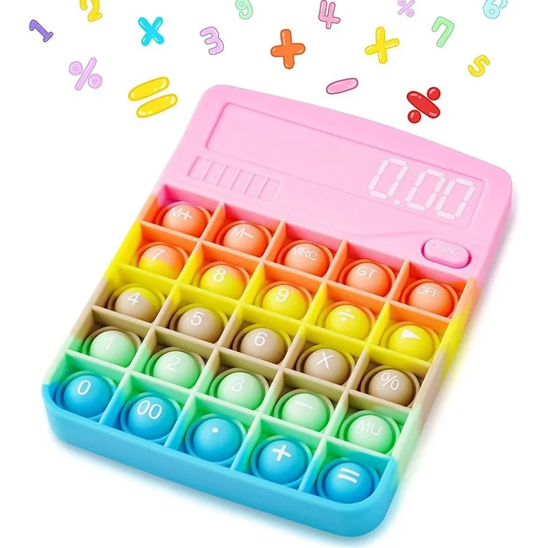 Calculadora Silicone Bubble Push Popper Fidget Sensory Toy, 5,6 x 4,5 Soft Popping Novelty Toy Redutor de Estresse Alívio da Ansiedade Brinquedo Squeeze de Necessidades Especiais para Crianças e Adult