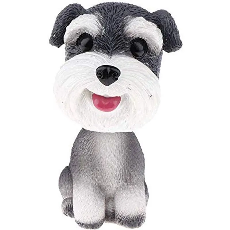 Simulação Shaking Head Dog Bobble-Head Dog Toy para ornamento do painel do interior do carro - Schnauzer