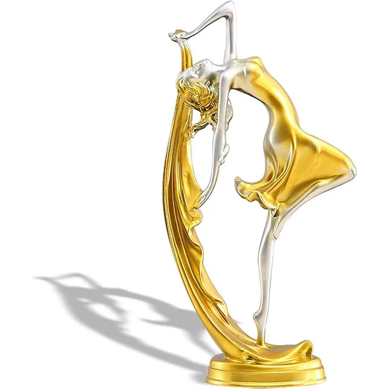 Estatueta elegante de decoração de casa com ornamentos de artesanato de balé, enfeites de decoração de estátua de dançarina para sala de estar/quarto/armário de vinho/mesa de escritório/armário de TV
