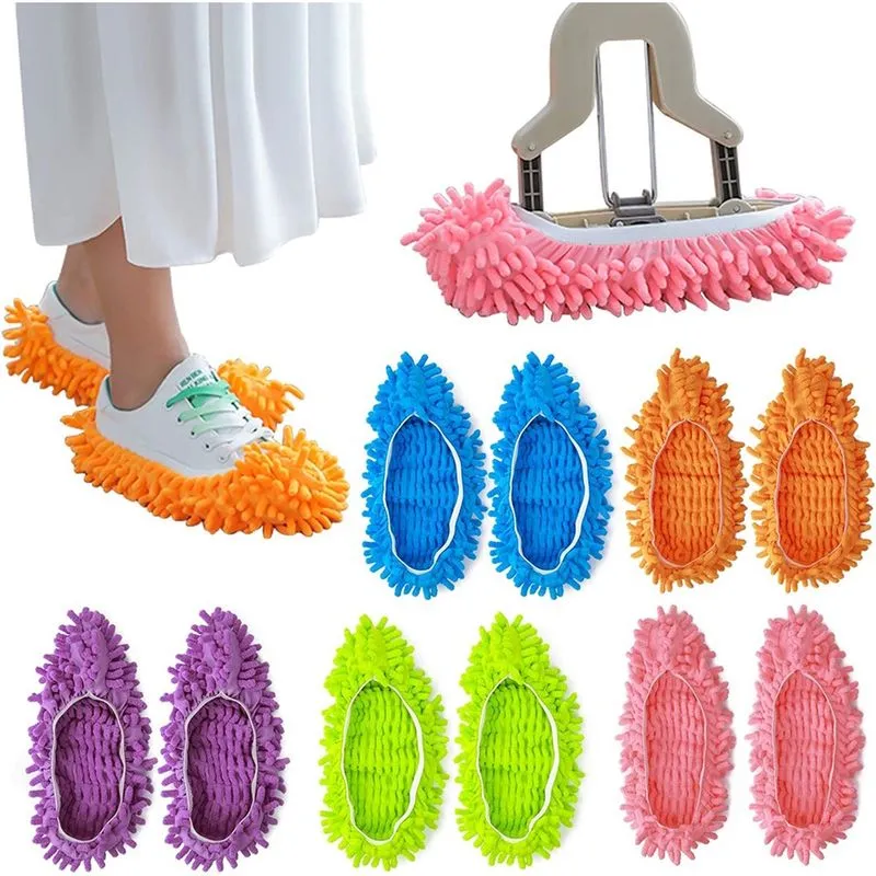 10pcs Mop Slipper Shoes Cover, capa macia e lavável para sapatos de microfibra, meias reutilizáveis para polimento de piso, ferramenta de esfregão para banheiro, escritório, cozinha, limpeza de casa