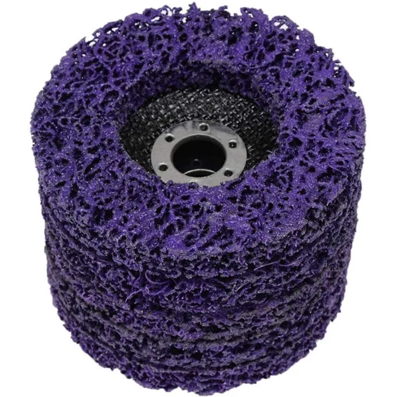 5PCS 100mm 4inch Poly Strip Disc Abrasive Wheel Paint Ferramenta de remoção de ferrugem para rebarbadora (roxo)
