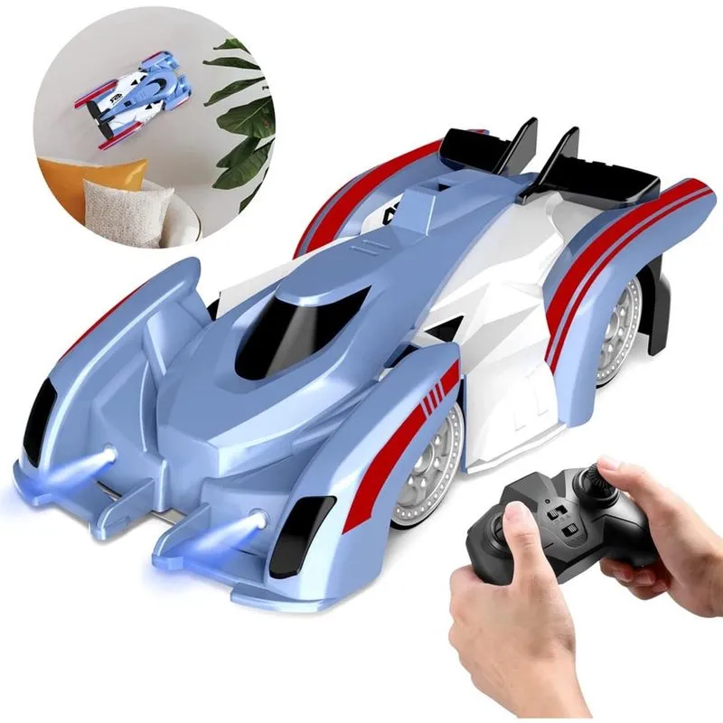 Carro de escalada na parede, brinquedos de carro com controle remoto para crianças, carro acrobático rc de modo duplo com farol de LED recarregável, meninos e meninas de 6 a 14 anos para presentes de