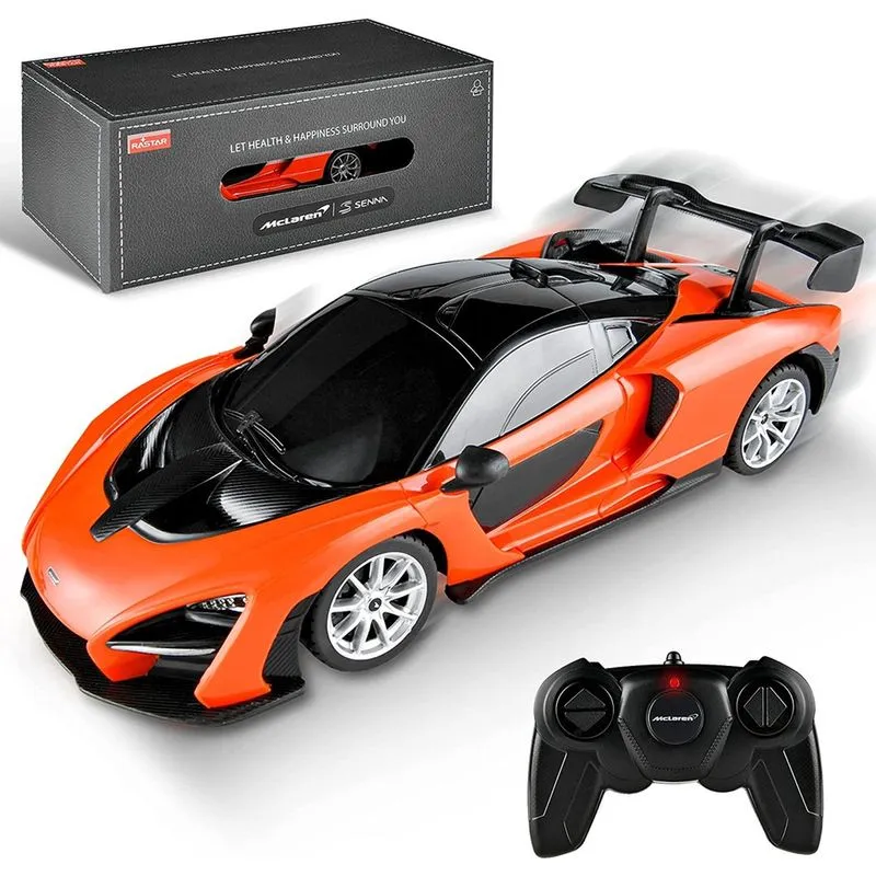 Carro com controle remoto - modelo de carro de brinquedo de corrida esportiva elétrica McLaren Senna escala 1:24, série de carros rc licenciados a 2,4 GHz para meninas e meninos de 8 anos 9 10 11 12 a