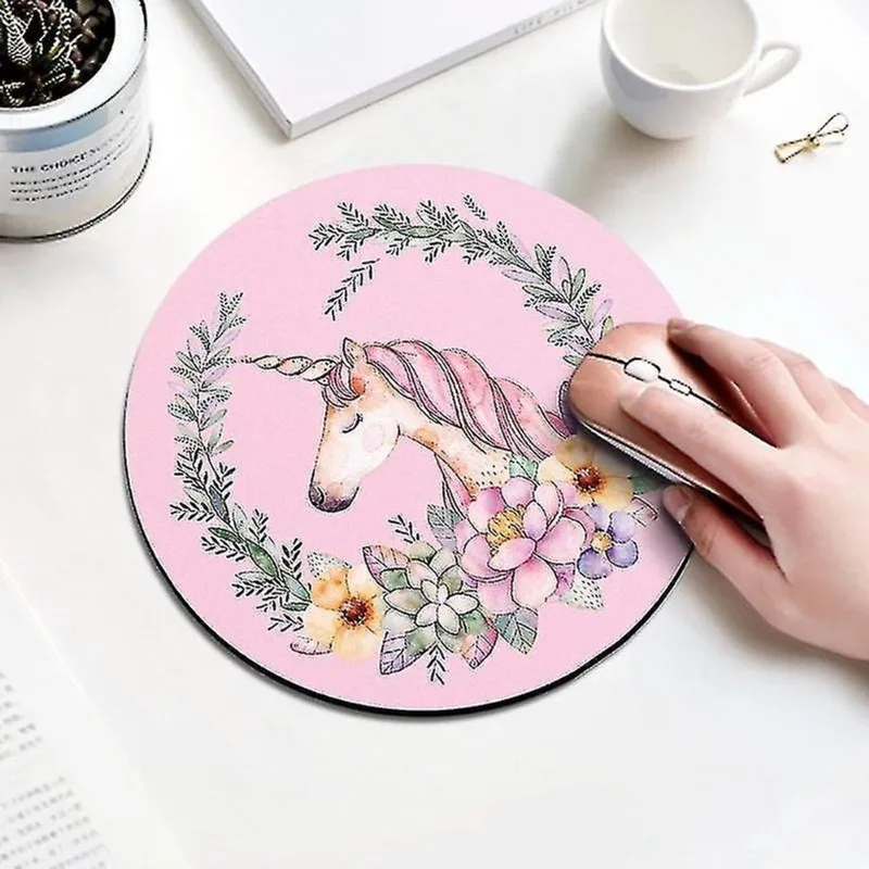 Conjunto de acessórios de computador padrão de unicórnio circular mouse pad diâmetro: 22cm