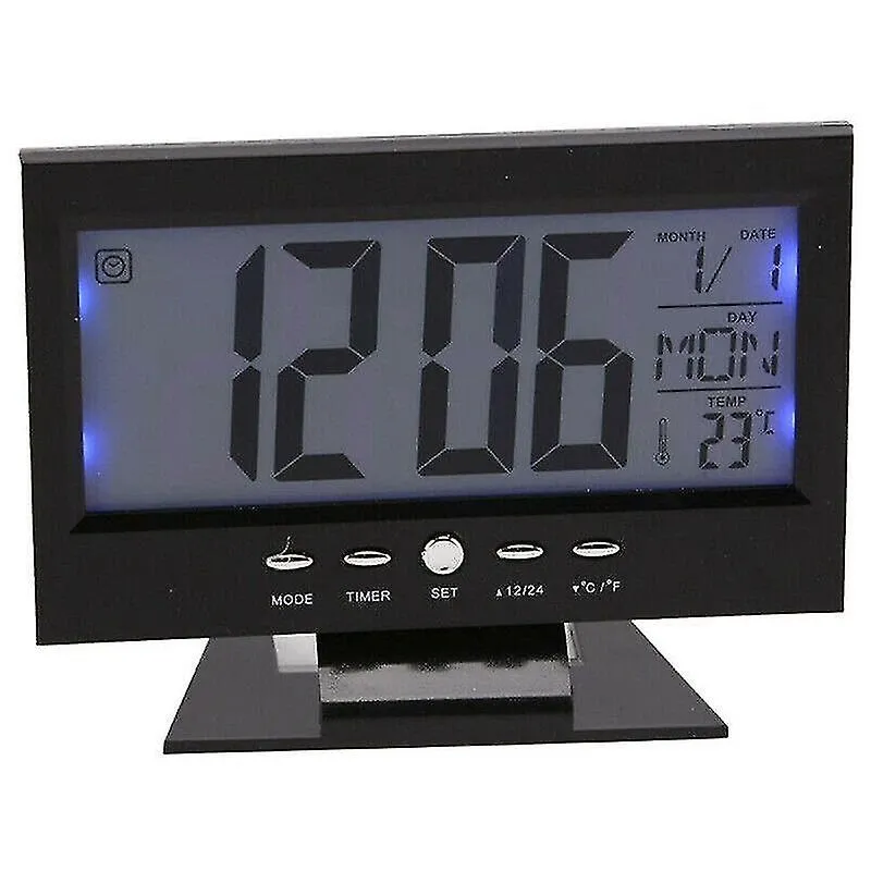 Despertadores preto controle digital visão soneca despertador eletrônico night dimmer samp clock s