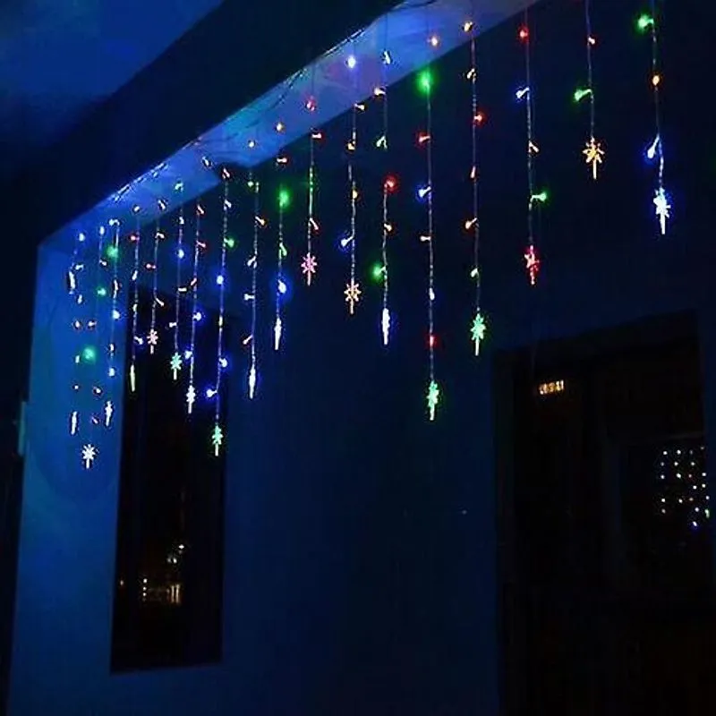 Castiçais 3,5 m 96led estrela multicolorida led estrelas luzes jardim corda de fadas micro festa de casamento quarto