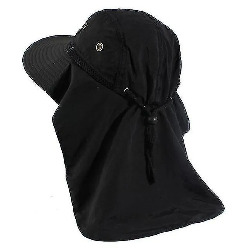 Chapéus chapéu de sol de outono masculino feminino chapéu balde com aba de pescoço proteção uv ao ar livre grande aba larga caminhada