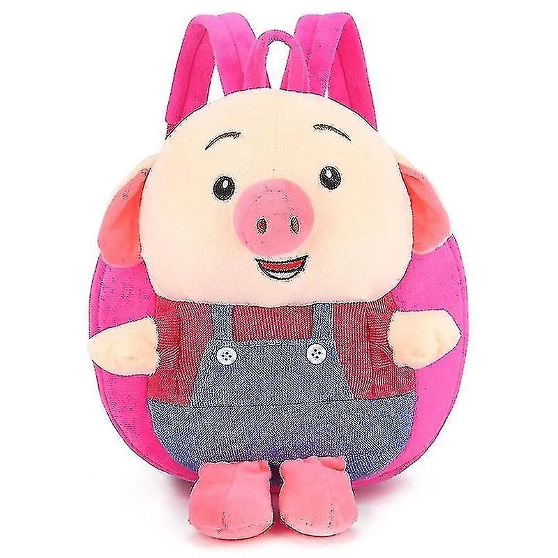 Mochilas rosa vermelha vermelha fofa porco infantil bebê brinquedo de pelúcia pequena bolsa escolar mochila bolsa de desenho animado