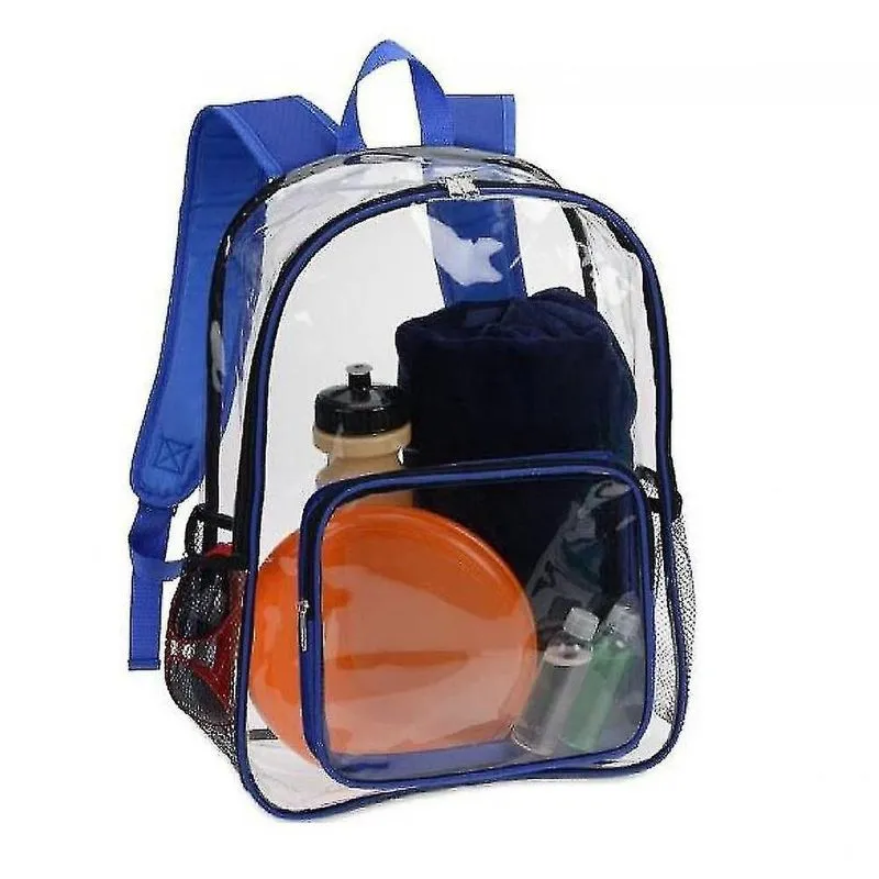 Mochilas mochila transparente mochila transparente de pvc resistente preta