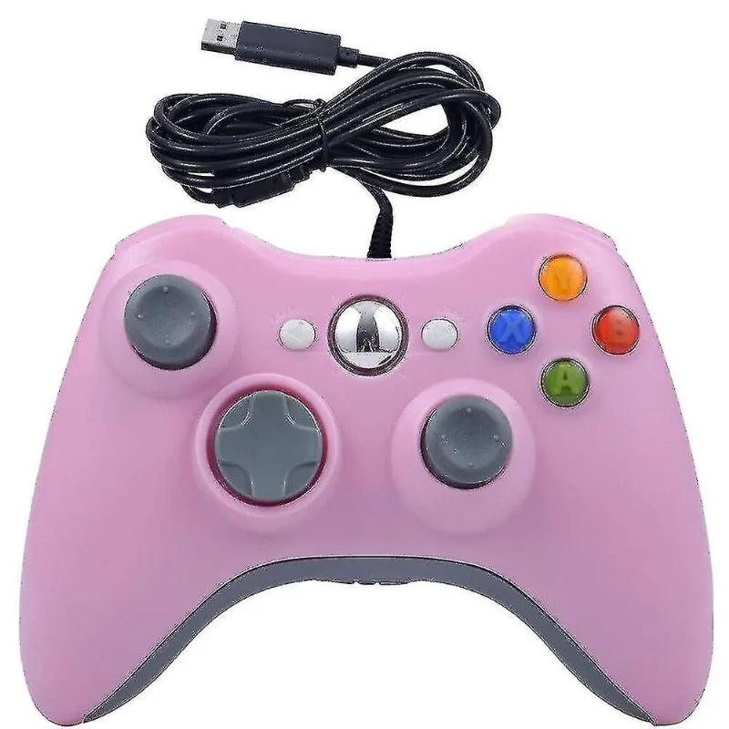 Controle de jogo Xbox 360 com fio - USB - Cor Rosa