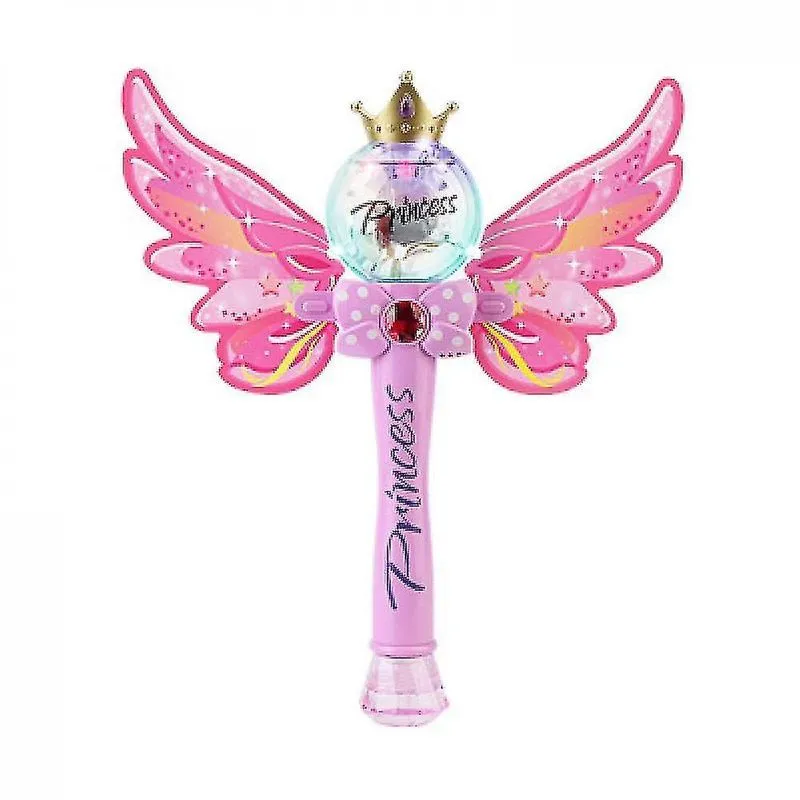 Brinquedos De Sopro De Bolhas Elétrico De Princesa Varinha Mágica - Rosa