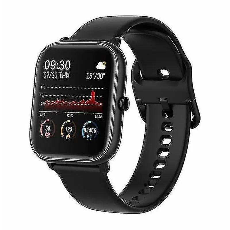 Monitores de atividade smartwatch full touch modo multiesportivo unissex preto