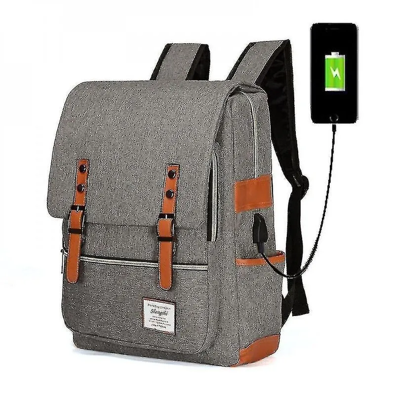 Mochilas mochila cinza slim laptop com porta de carregamento usb mz713