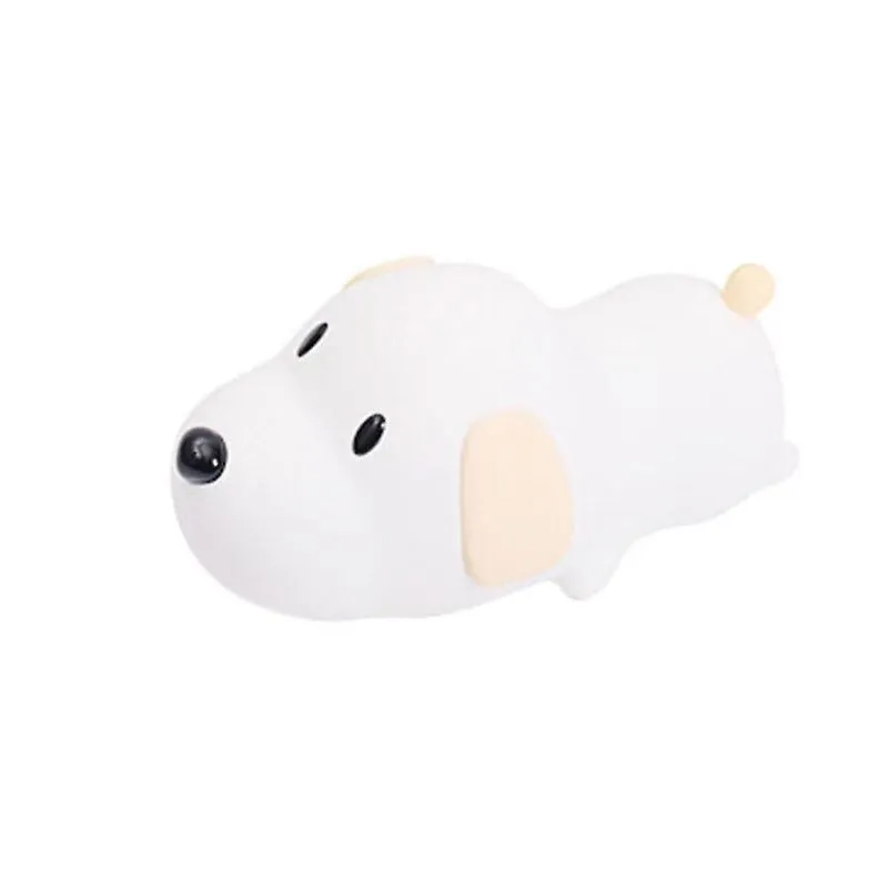 Conjuntos de presente de bebê cartoon led night light silicone touch dimmable dog puppy lamp usb recarregável bebê lâmpada de dormir