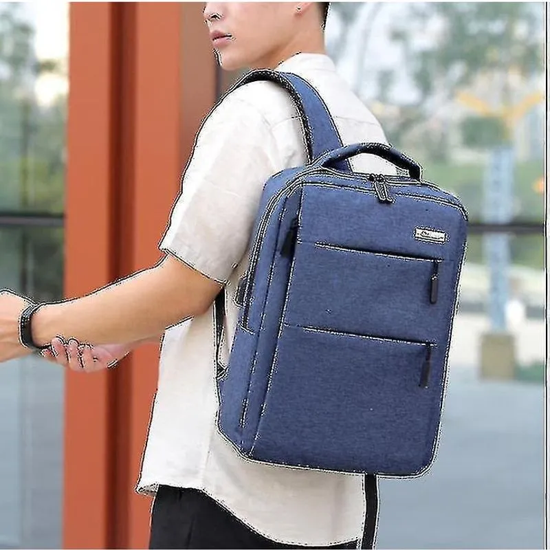 Mochilas mochila de negócios masculina multifuncional usb carregando bolsa de viagem grande capacidade azul