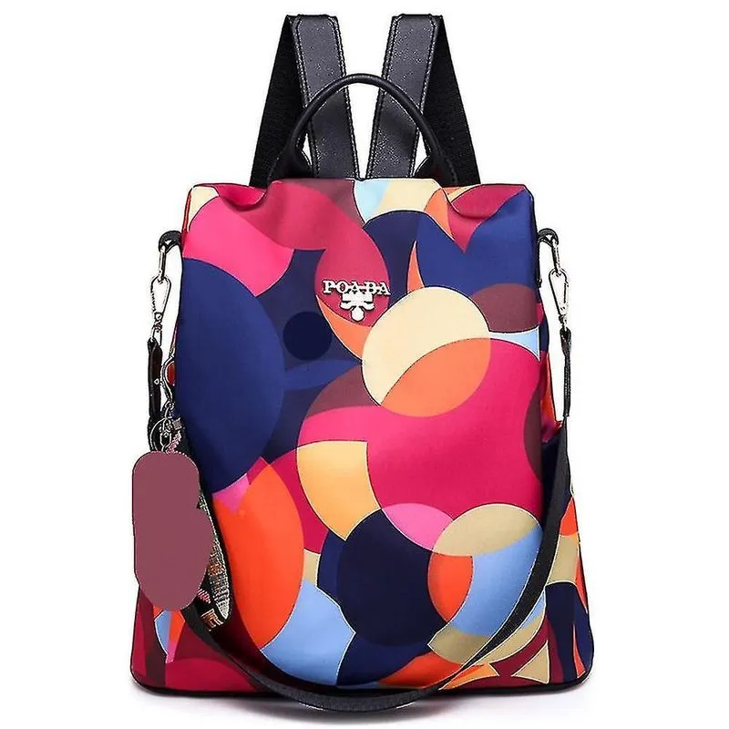 Mochilas mochila de viagem lazer senhoras bolsa escolar anti-roubo multiuso cor-4