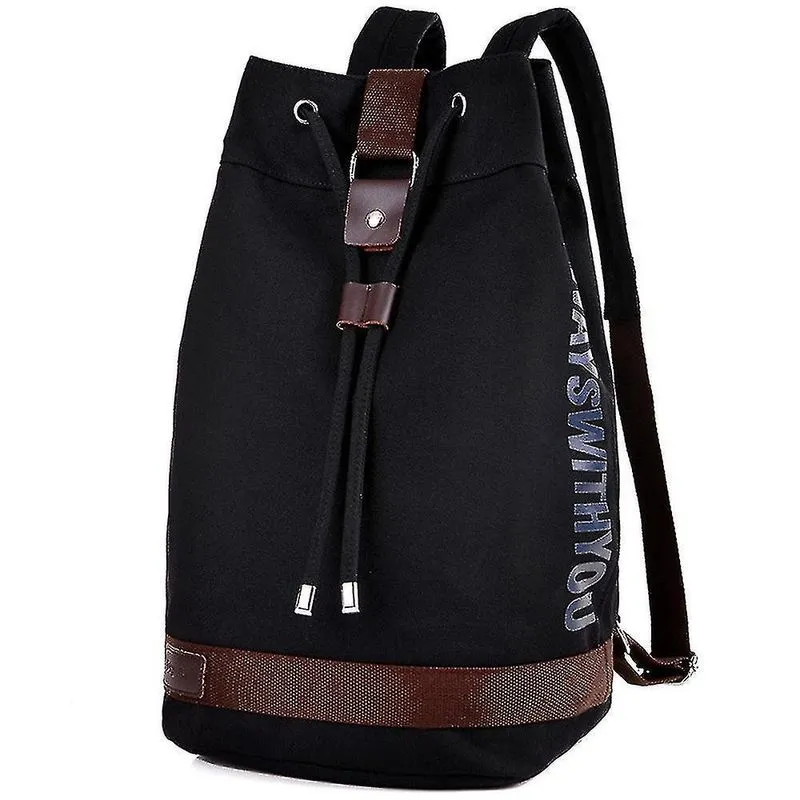 Mochilas carta bolsa de lona com cordão mochila mochila mochila masculina de viagem ao ar livre preta