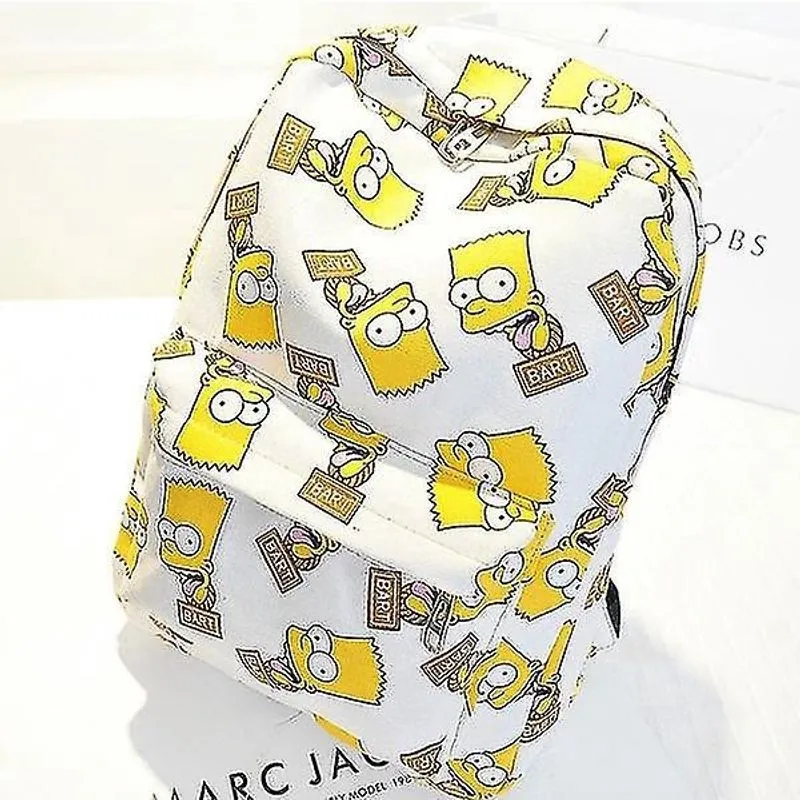 Mochilas cartoon the simpsons print mochila cartoon doodle print lona mochila branca