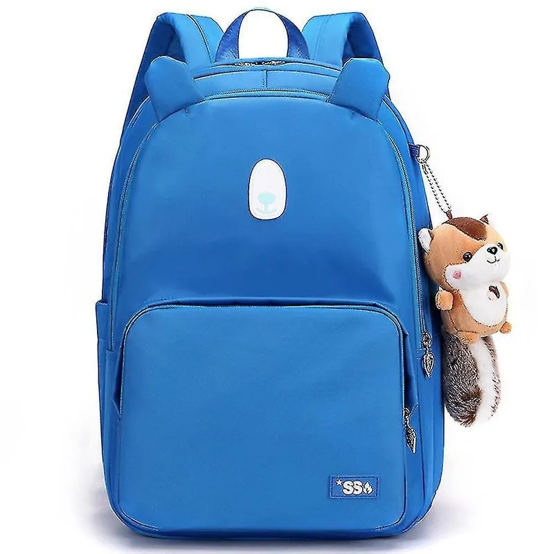 Mochilas de grande capacidade de proteção de coluna de alívio de carga mochila infantil para meninas nas séries 1-3 azul