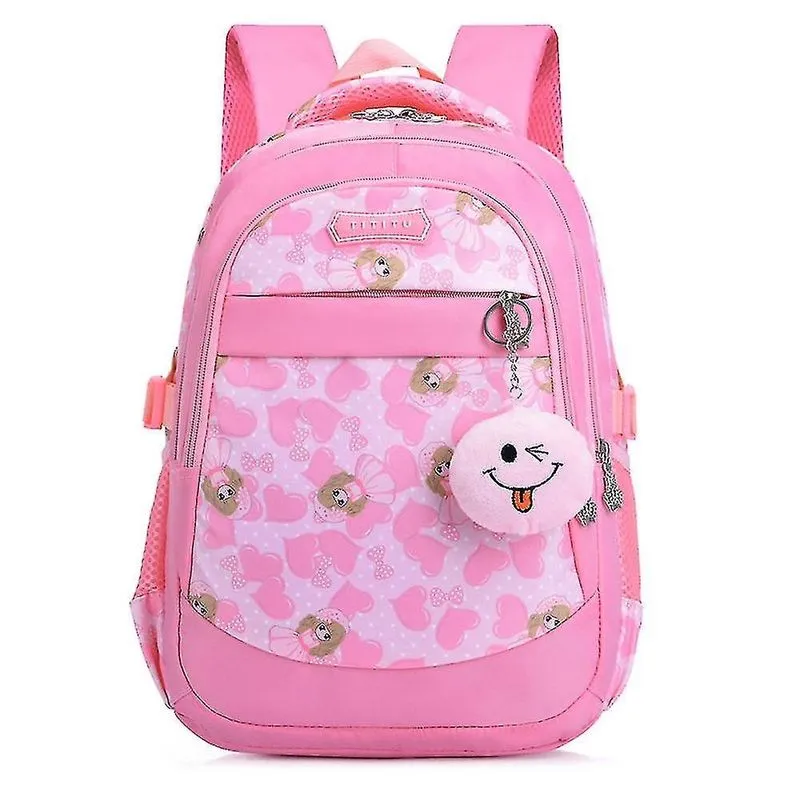 Mochilas mochila impermeável mochila de amor para meninas de 6 a 12 anos rosa
