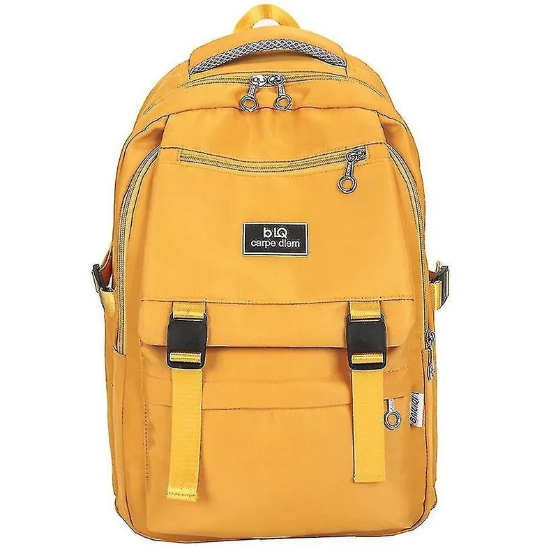 Mochilas mochila para alunos do ensino fundamental e médio 8-14 anos mochila leve amarela