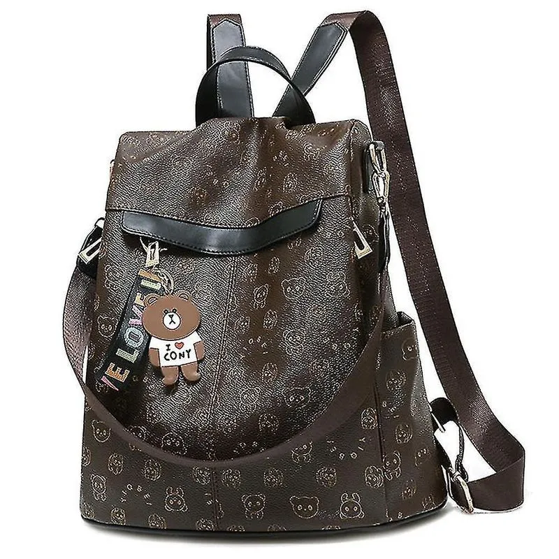Mochilas femininas casual pu mochila de couro macio bolsa escolar de viagem preta