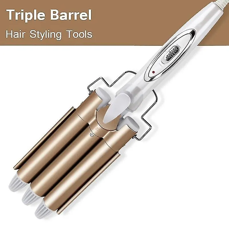 Ferros de ondulação modelador de ferro de cabelo barril triplo máquina de rolos de modelador de cabelo ferro de ondulação frisador de cabelo ferros de ondulação