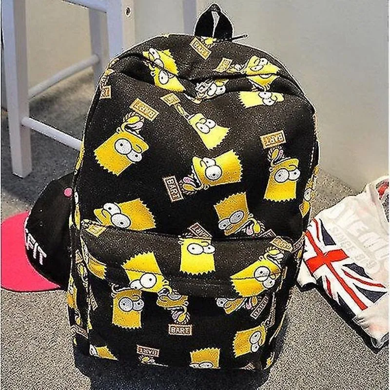 Mochilas cartoon the simpsons print mochila cartoon doodle print lona mochila preta
