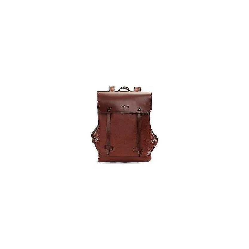 Mochilas masculinas femininas vintage mochila de couro pu bolsas para laptop bolsa escolar bolsas de ombro cor marrom