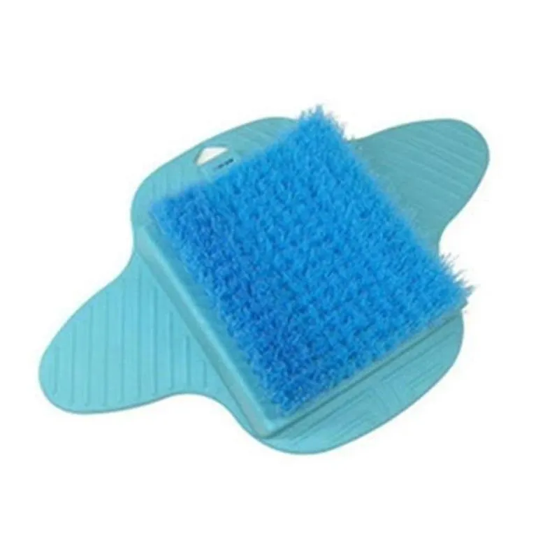Limas de pé banho de plástico chuveiro escova de pés esfregador sapato de banho pés chinelos de massagem escova azul