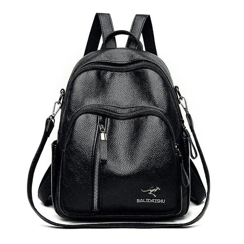 Mochilas mochila de alta qualidade feminina bolsa de grande capacidade mochilas de couro pu macio para mulheres couro pu casual