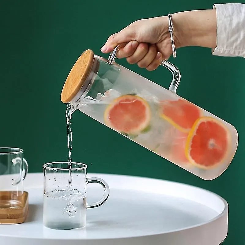 Chaleiras elétricas pote de água de vidro garrafa de água fria alça chaleira de água chaleira transparente 1.6l potes de água e chaleiras