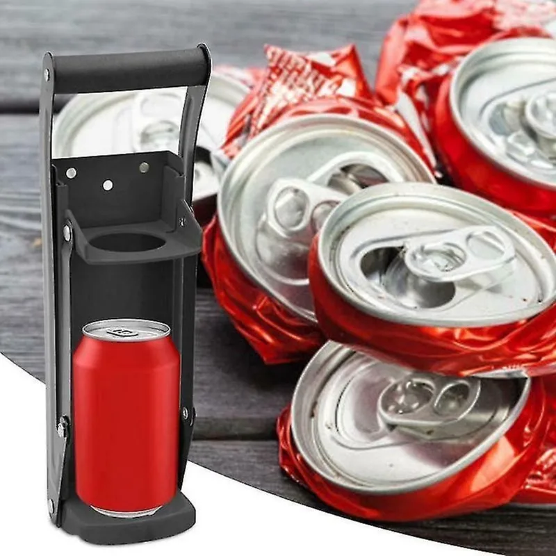 Abridores de garrafas 500ml podem pressionar triturador de garrafas trituradores de lata de metal abridor de garrafas resistente preto
