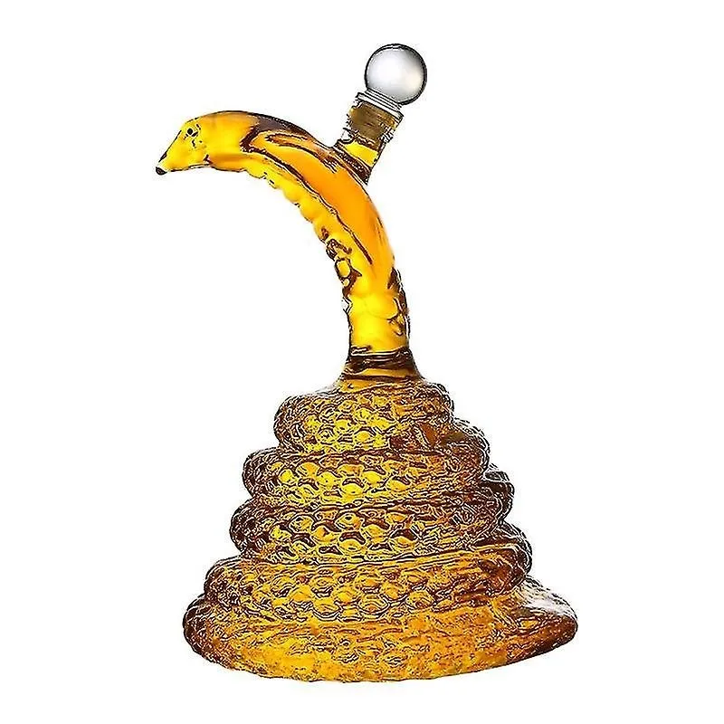 Decantadores Decantador de uísque 1l vinho tinto scotch bourbon conhaque rum conhaque decantador em forma de cobra para festa em casa