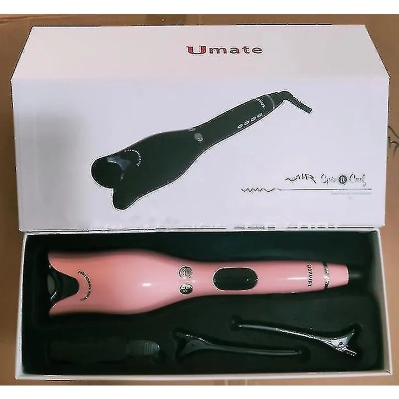 Modeladores de volume de coque de cabelo rosa automático em forma de rosa espiral infravermelho giratório encrespadores de cabelo az1596
