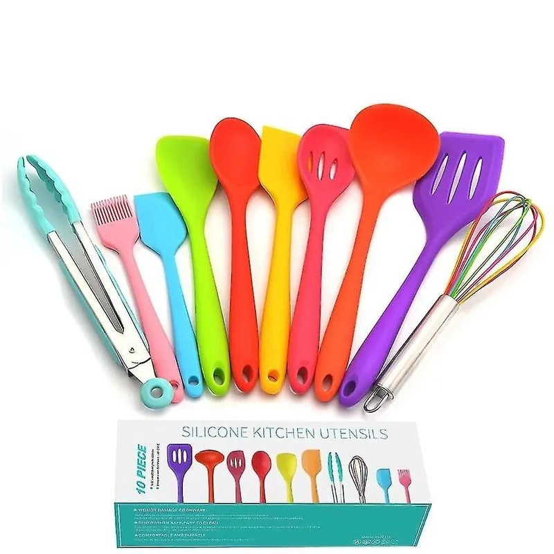 Assar assadeiras 10 pçs manteiga antiaderente de qualidade alimentar conjunto de espátula de silicone espátula espalhador frasco liquidificador espátula de cozinha