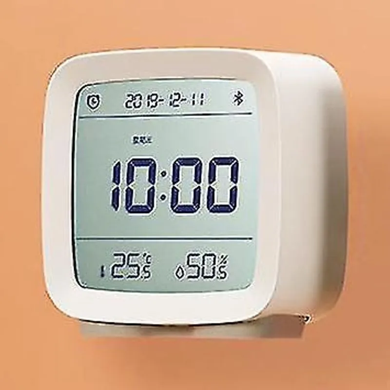Monitores de bebê bluetooth digital monitoramento de temperatura e umidade relógio de luz noturna bege 80,3x41x83mm