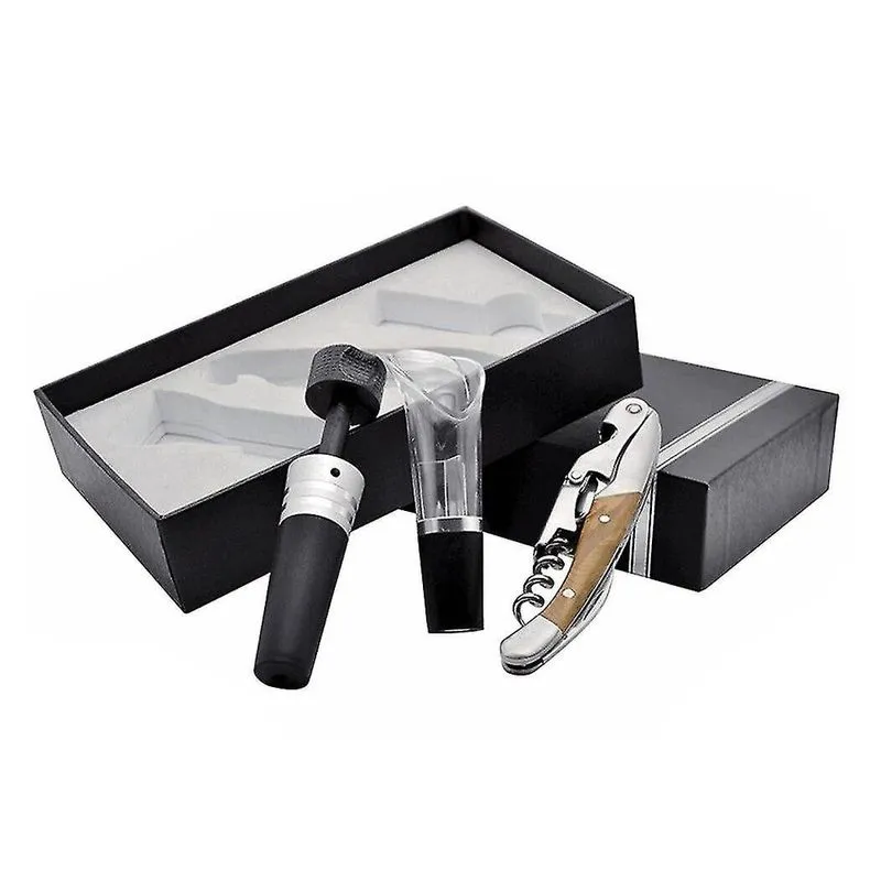 Protetor de rolhas de garrafa Conjunto de abridor de vinho 3pcs versátil portátil aerador de vinho desperer rolha de vácuo de vinho outras ferramentas de bar