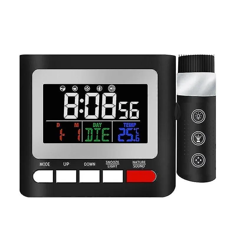 Despertadores despertador de projeção com botões de contato de luz de fundo de rádio fm com hora