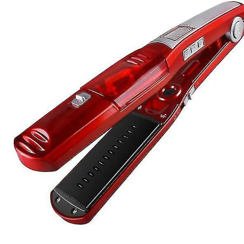 Alisador De Cabelo A Vapor 2 Em 1 Com Dispenser De Água, Alisa E Enrola, 6 Temperaturas - Vermelha