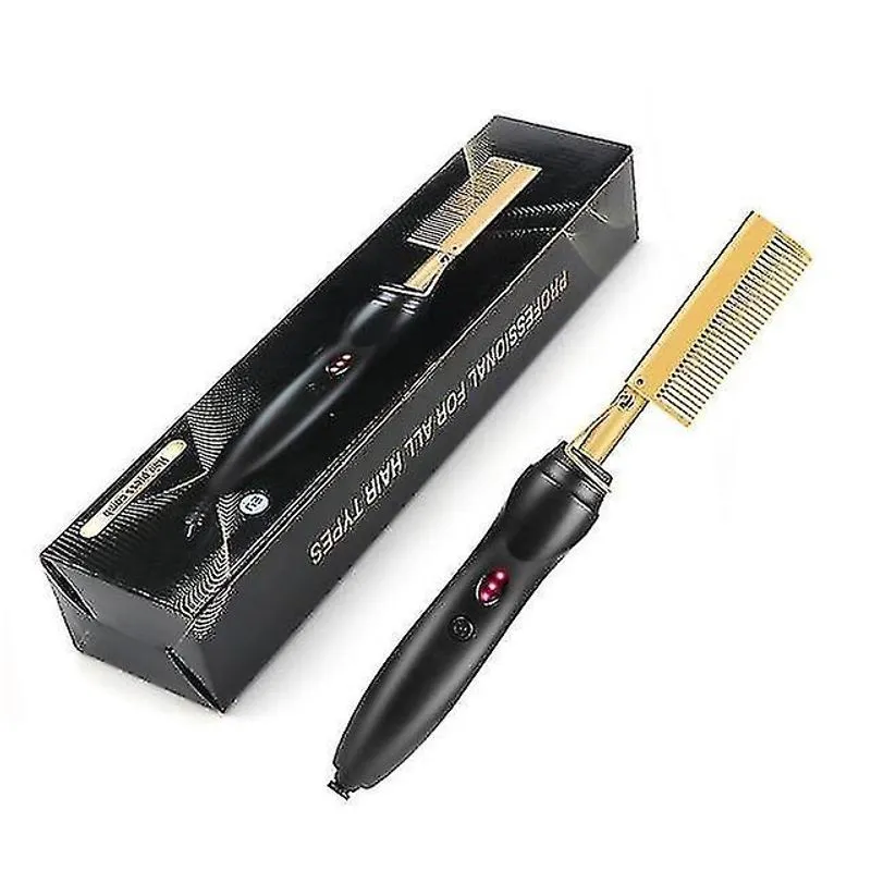 Alisadores de cabelo pente elétrico de aquecimento quente 2 em 1 alisador de cabelo modelador de cabelo alisador multifuncional