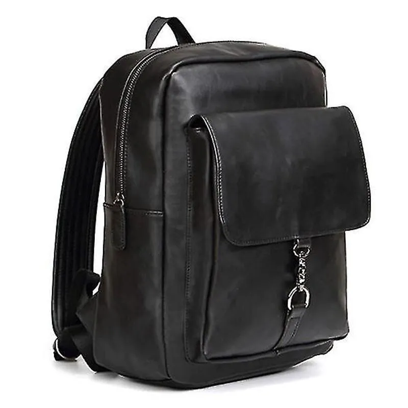 Capas de computador peles masculinas couro pu retro minimalista mochila mochila de viagem casual bolsa para laptop